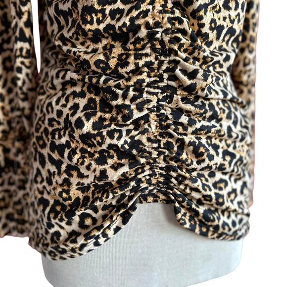 Womens Top Size Medium Cheetah Animal Print Office Siren Professional Retro Fun - Picture 2 of 7
